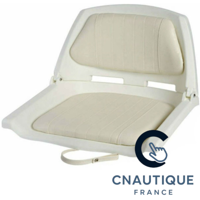Folding seat with white cushion