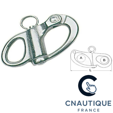 Moschettone a sgancio rapido con anello in acciaio inox