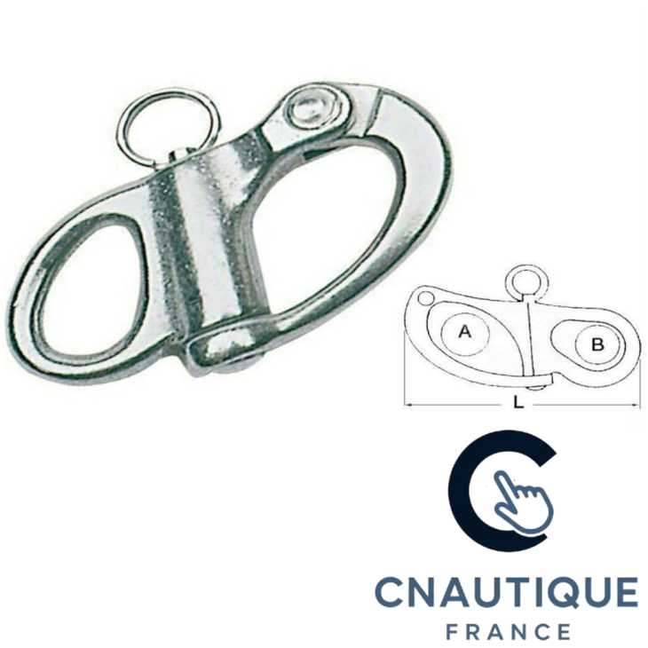 Quick-release carabiner with eye in stainless steel