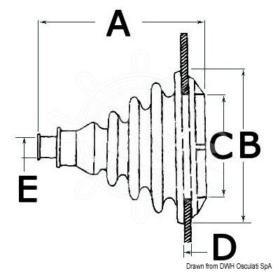 SOUFFLET PASSE CABLE - caoutchouc noir - 10 mm extérieur