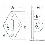 PONTET SUR PLATINE INOX 40 X 64 MM