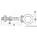 PITON A OEIL INOX 6 X 40 MM