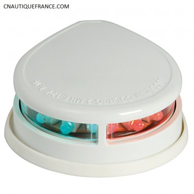 Feu de navigation LED - bicolore 225° - ABS blanc