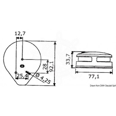 Feu de navigation LED - bicolore 225° - ABS blanc