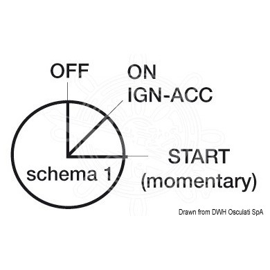 Clé de contact étanche 3 positions - 15A