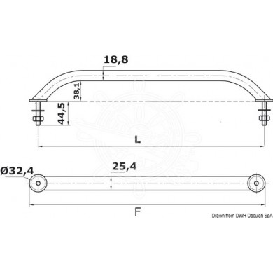 MAIN COURANTE SUR TIGE FILETEE - 407 MM