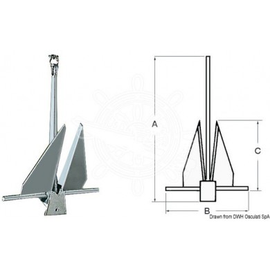 ANCRE TYPE DANFORTH - 6 KG - ACIER GALVANISE