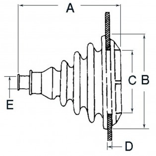 SOUFFLET PASSE CABLE - caoutchouc noir - 110 mm extérieur