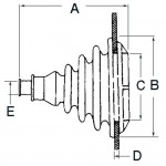 SOUFFLET PASSE CABLE - caoutchouc noir - 110 mm extérieur