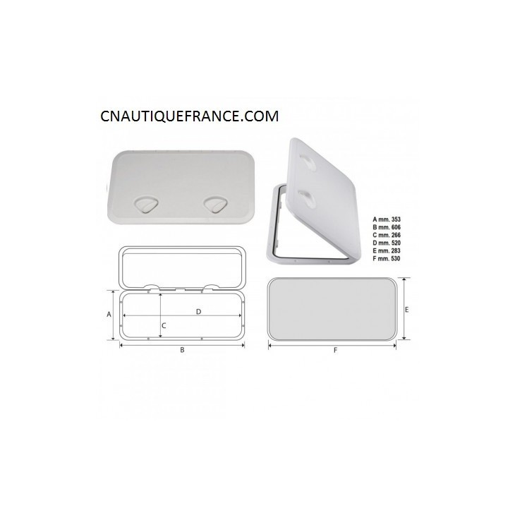 PORTE D'EQUIPET ABS ANTI UV 606 X 353 MM - 520 X 266 MM