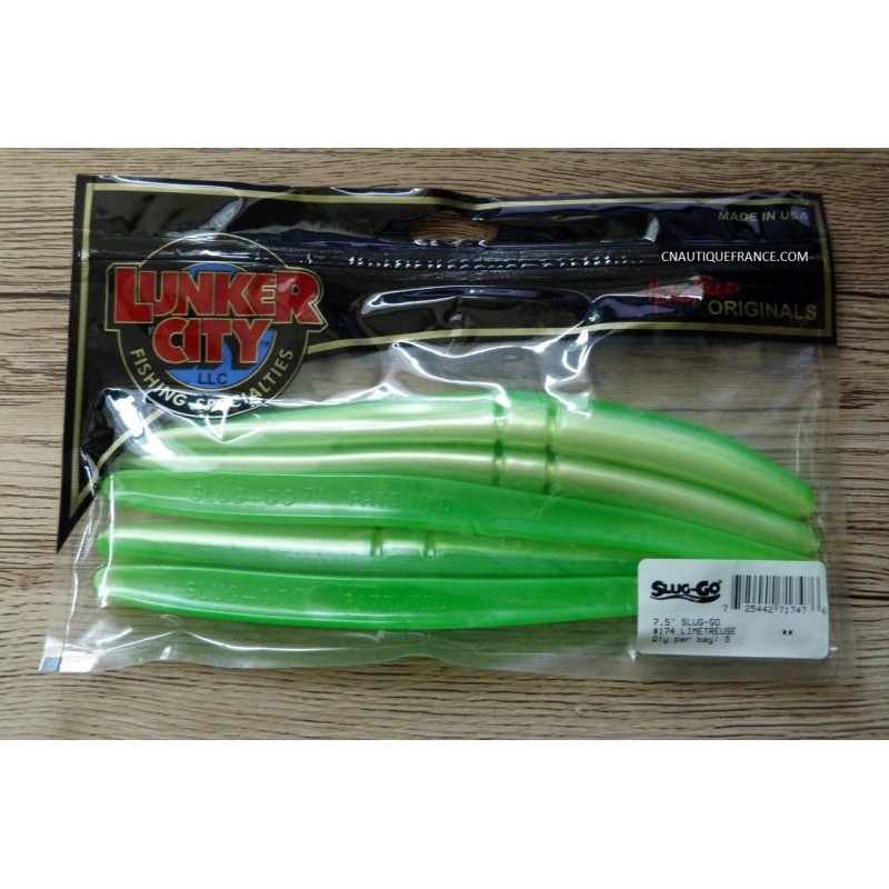 7.5" LIMETREUSE SLUG-GO - PAR 5 - Leurre souple