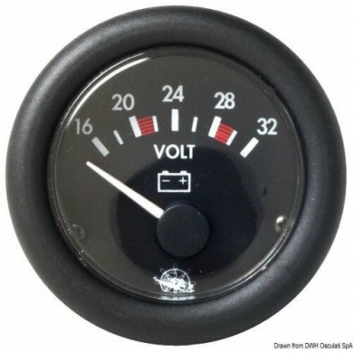 VOLTMETER BLACK 9 - 17 VOLTS