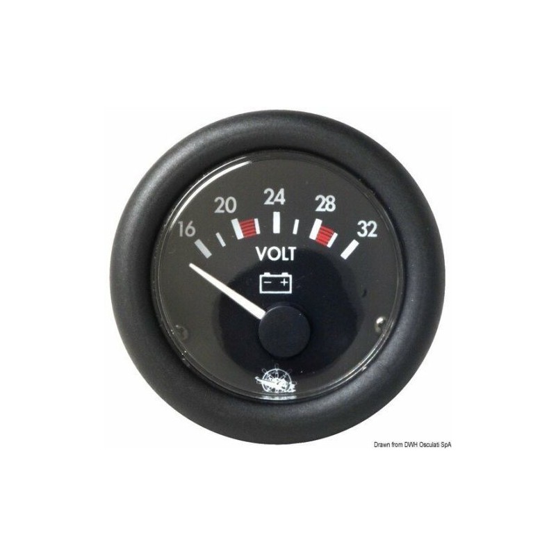 VOLTMETER BLACK 9 - 17 VOLTS