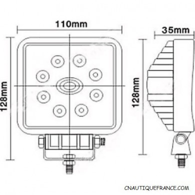 PROJECTEUR ETANCHE A LED - CARRE 8 X 3 W