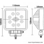 PROJECTEUR ETANCHE A LED - CARRE 8 X 3 W