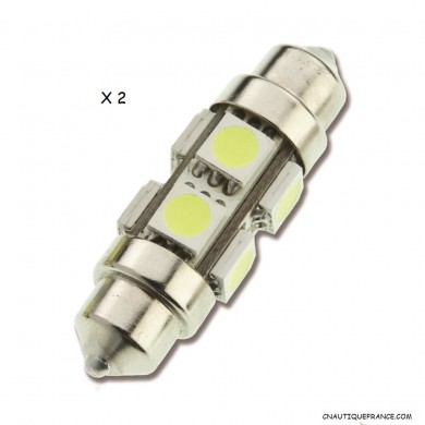 39 MM - 2 AMPOULES NAVETTE LED 120 LUMENS
