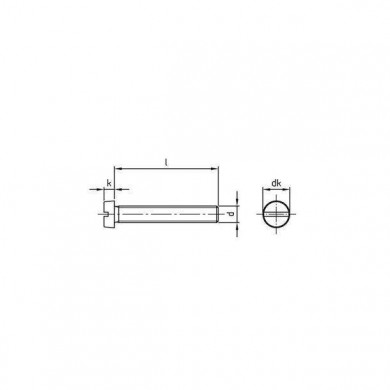 4 X 16 MM - VIS A TETE CYLINDRIQUE FENDUE DIN 84