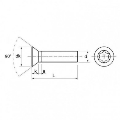 MM - VIS METAUX TETE FRAISEE TORX
