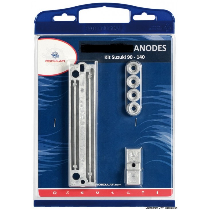 DF90 DF140 - KIT ANODES ZINC POUR 90 - 140 CV SUZUKI