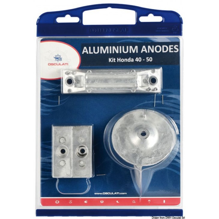 BF40 BF50 - KIT ANODES ALU POUR 40 - 50 CV HONDA