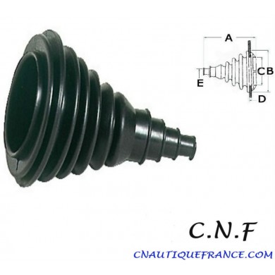 SOUFFLET PASSE CABLE - caoutchouc noir - 74 mm extérieur