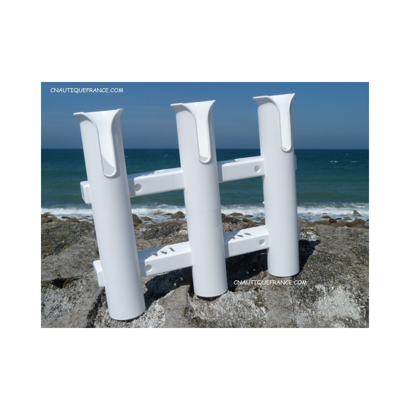 WALL MOUNTING PLASTIC ROD HOLDER FISHING TRIPLE