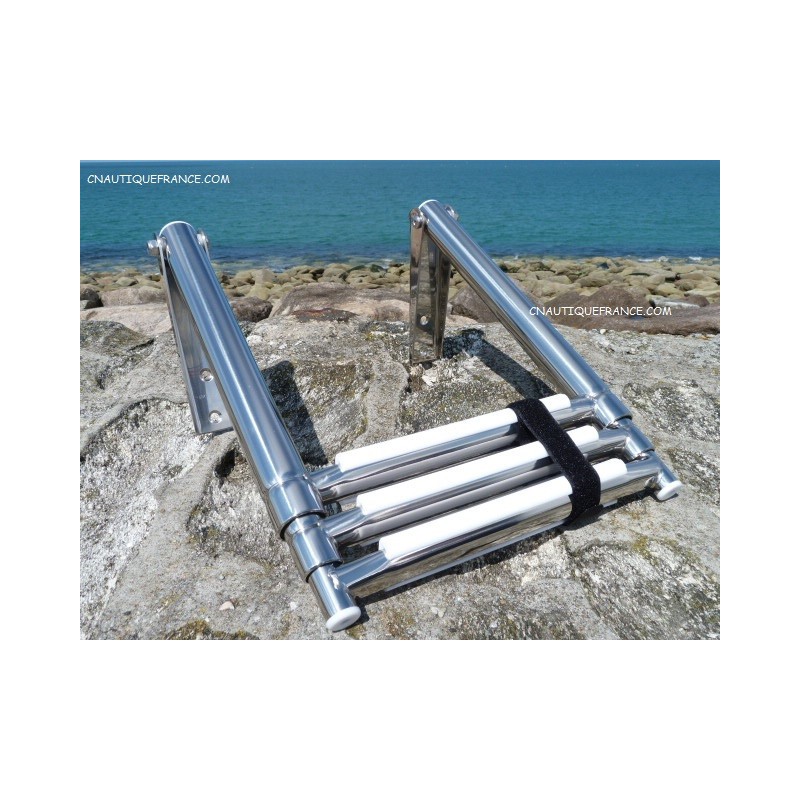 3 marches - Echelle de bain inox télescopique
