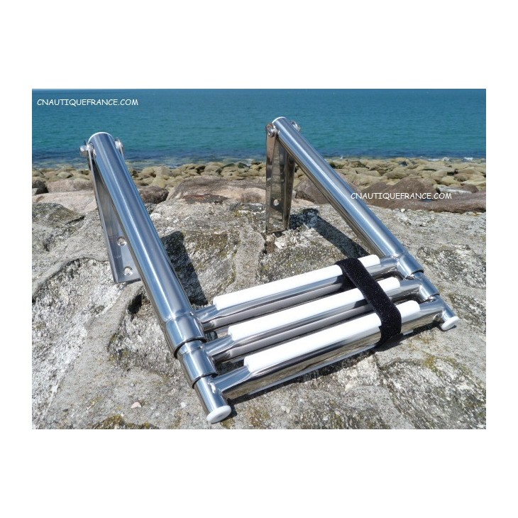 3 marches - Echelle de bain inox télescopique