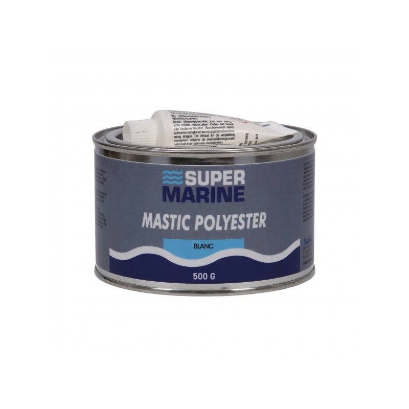 500 G - MASTIC POLYESTER BLANC - SUPERMARINE