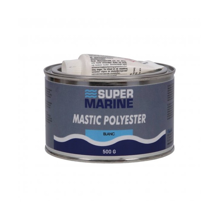 500 G - MASTIC POLYESTER BLANC - SUPERMARINE