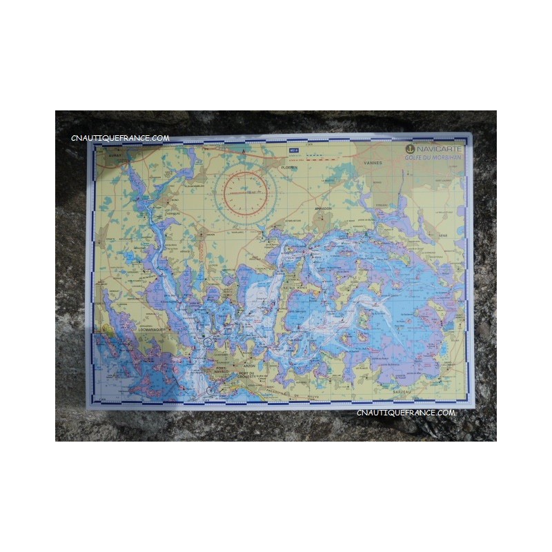 GOLF DU MORBIHAN - CARTE MARINE PLASTIFIEE GOLFE DU MORBIHAN