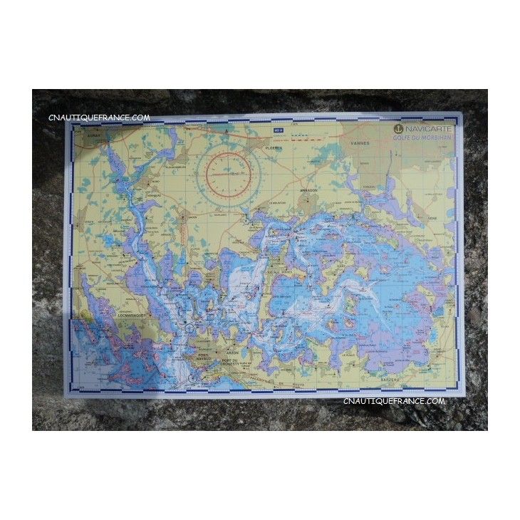 GOLF DU MORBIHAN - CARTE MARINE PLASTIFIEE GOLFE DU MORBIHAN