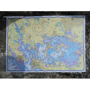 GOLF DU MORBIHAN - CARTE MARINE PLASTIFIEE GOLFE DU MORBIHAN
