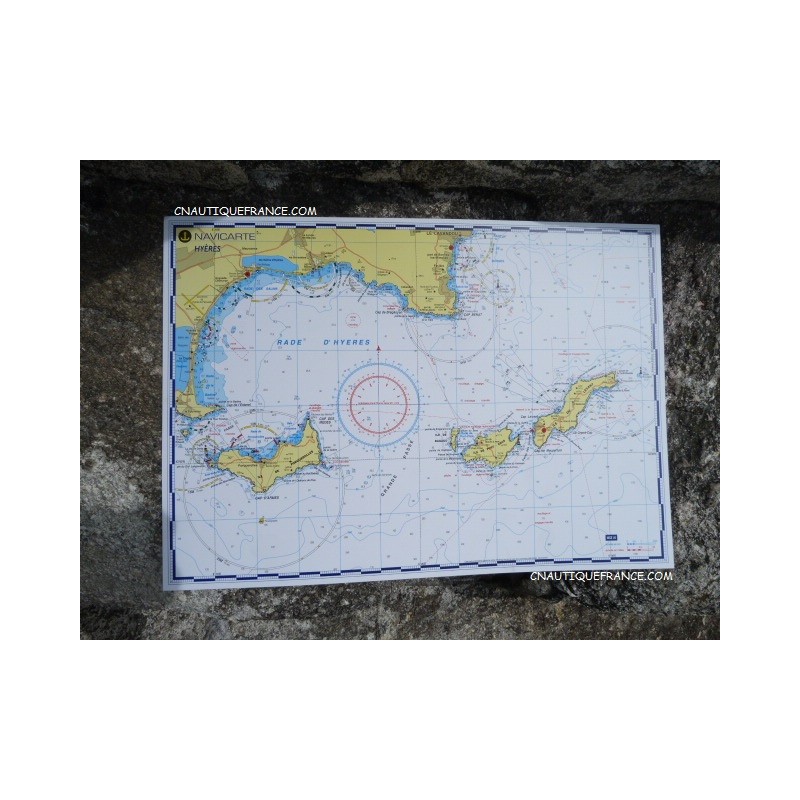 HYERES - CARTE MARINE PLASTIFIEE HYERES