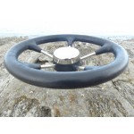 VOLANT POLYURÉTHANE SOUPLE - INOX Ø 350 MM - NOIR