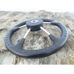 VOLANT POLYURÉTHANE SOUPLE - INOX Ø 350 MM - NOIR