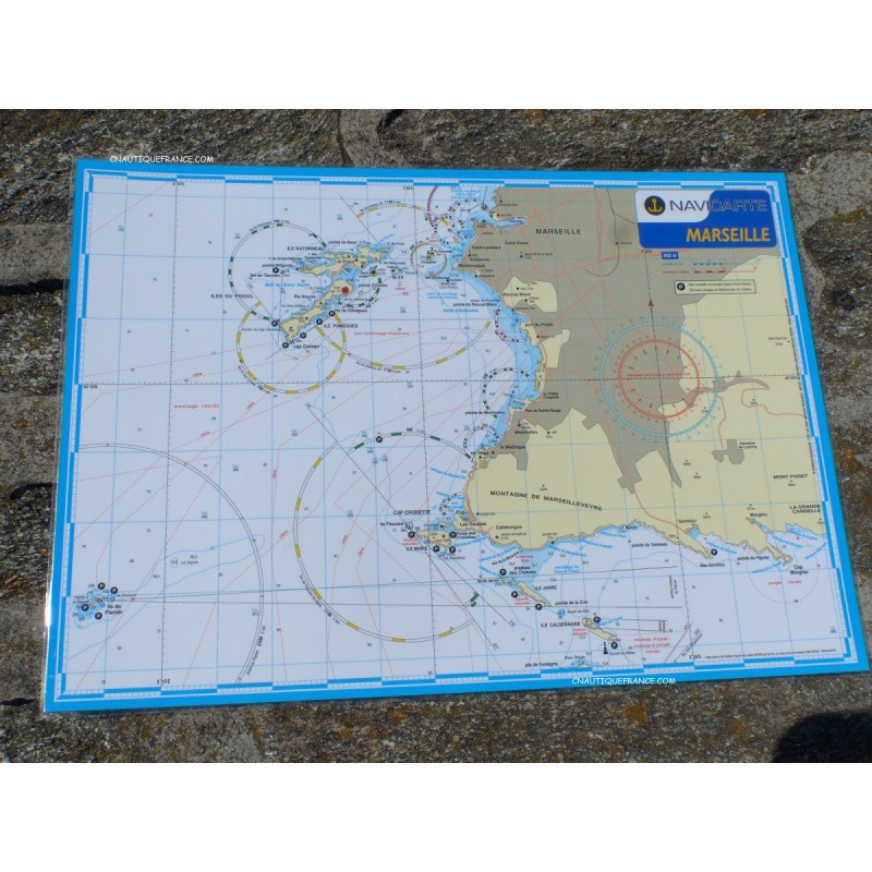 MARSEILLE - CARTE MARINE PLASTIFIEE MARSEILLE