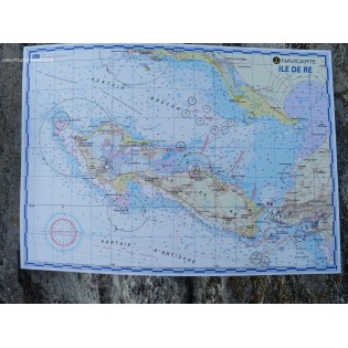 ILE DE RE - CARTE MARINE PLASTIFIEE ILE DE RE