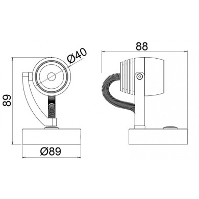 Spot LED blanc + bleu chromé satiné