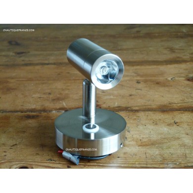 Plafonnier à LED dimmable aluminium brossé et nickelé