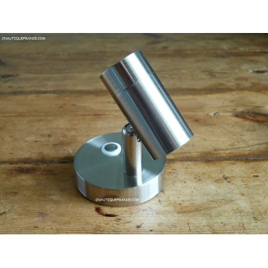 Plafonnier à LED dimmable aluminium brossé et nickelé