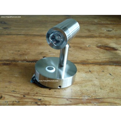 Plafonnier à LED dimmable aluminium brossé et nickelé