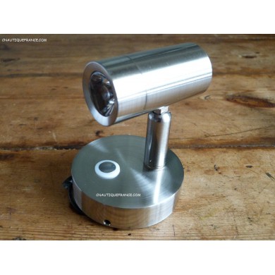 Plafonnier à LED dimmable aluminium brossé et nickelé