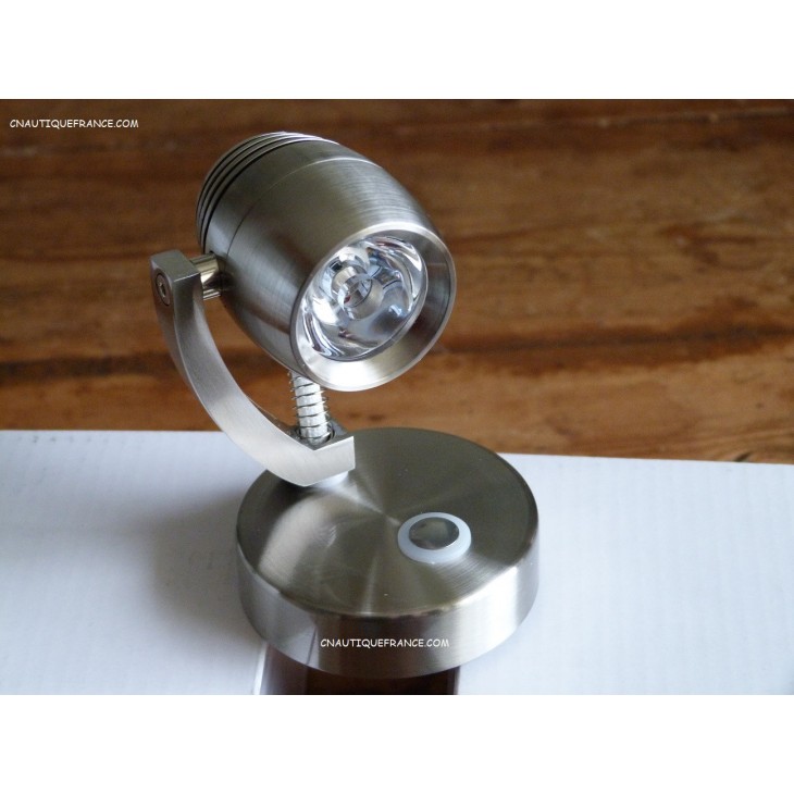 Spot LED blanc + bleu chromé satiné