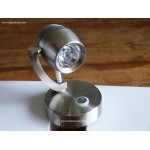 Spot LED blanc + bleu chromé satiné