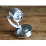 Spot LED blanc + bleu chromé satiné