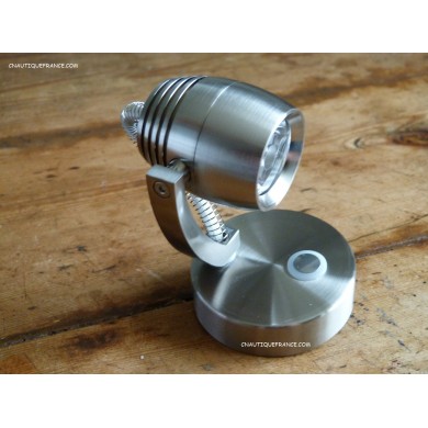 Spot LED blanc + bleu chromé satiné