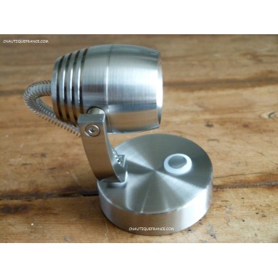 Spot LED blanc + bleu chromé satiné