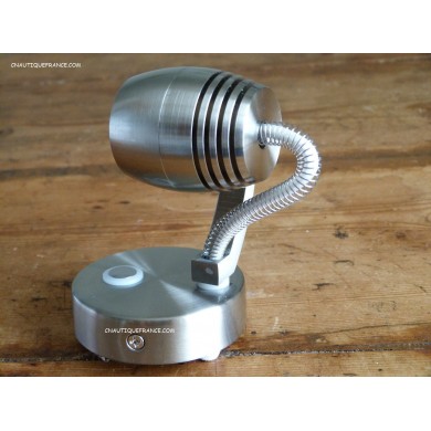 Spot LED blanc + bleu chromé satiné