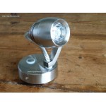 Spot LED blanc + bleu chromé satiné